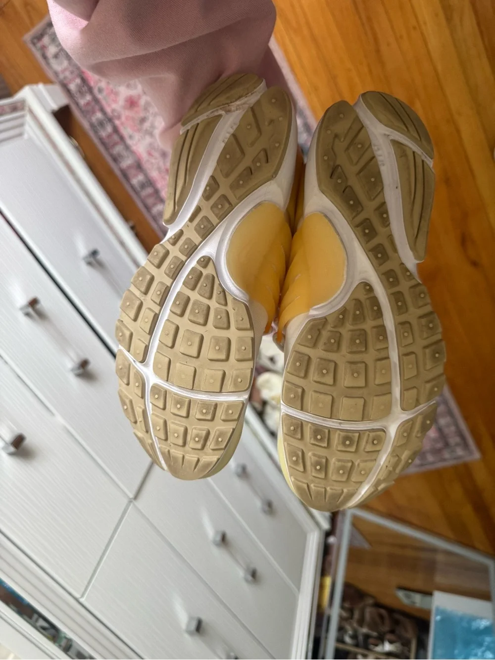 Nike Women’s White and Orange Casual Slip-On Sneakers